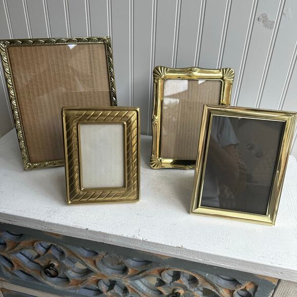 Set of 4 Gold Frames Wedding Wall Memory Gallery Wall Pictures Assorted Ornate - Picture 2 of 11